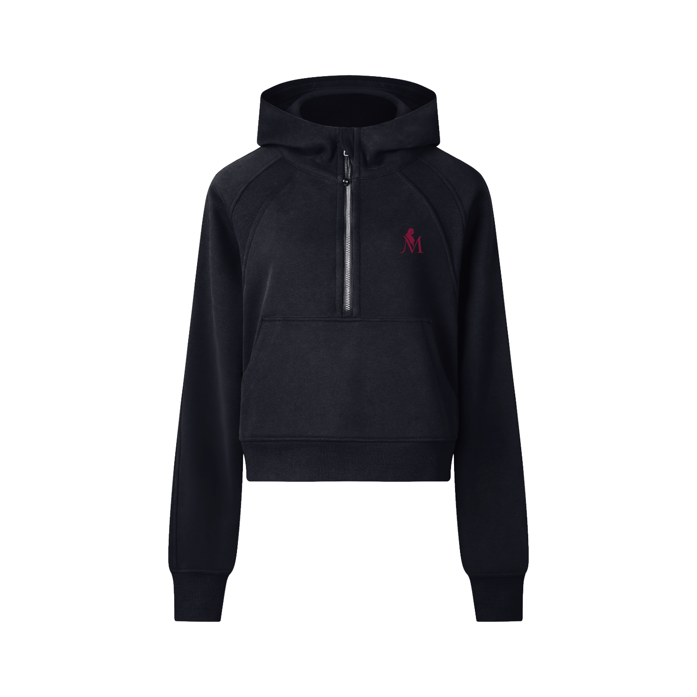 Madame Madan Cropped Half-Zip Hoodie